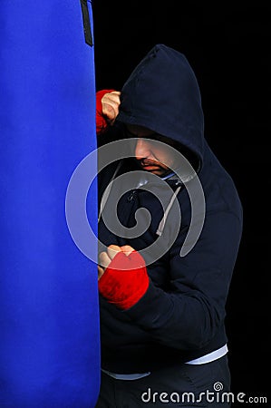 Fighter in a training moment Stock Photo