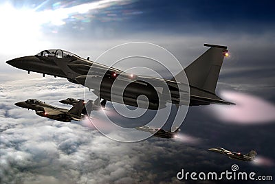 Fighters patrol Stock Photo