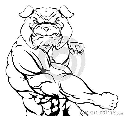 Fighting bulldog Vector Illustration