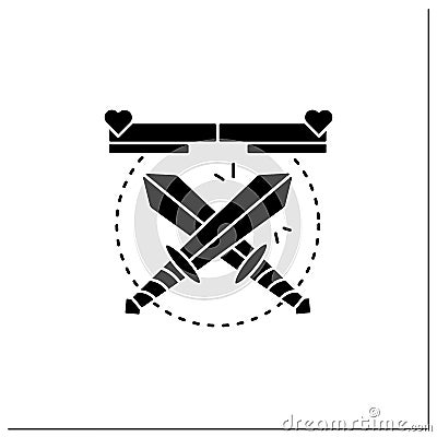 Fighting game glyph icon Vector Illustration