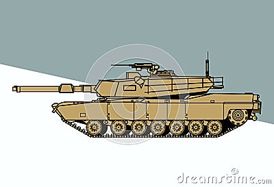 M1 Abrams. Fighting machine. Modern main battle tank. Vector Illustration