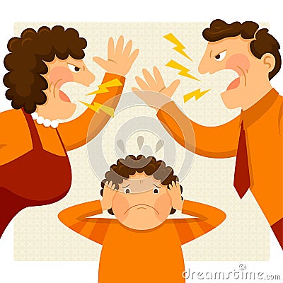 Fighting parents Vector Illustration