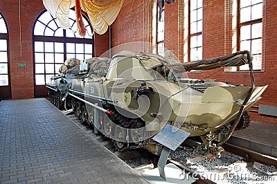 The fighting Soviet vehicle of a landing in the museum of Sakharov. Togliatti. Russia Editorial Stock Photo