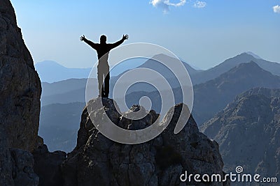 Fighting spirit is important to reach the goal and win Stock Photo