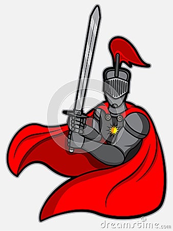 Fighting stance knight Vector Illustration