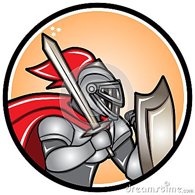Fighting Stance Knight Vector Illustration