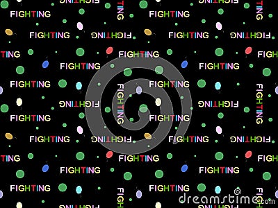 fighting words seamless pattern on black background Stock Photo