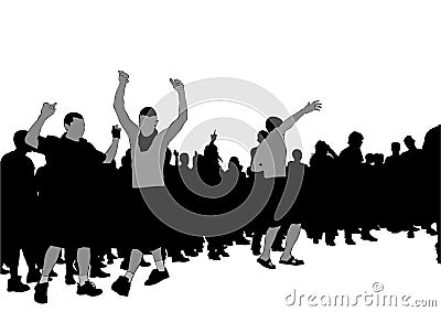 Football hooligans crowds two Vector Illustration