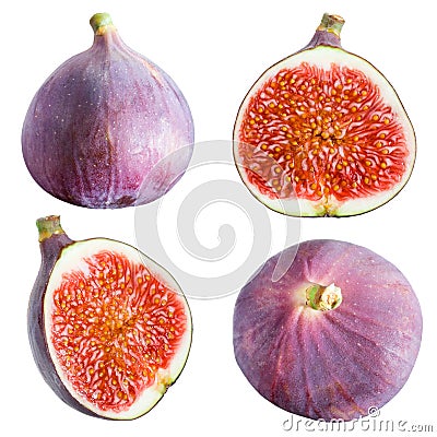 Figs collection. Fruits on white background Stock Photo