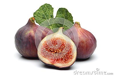 Figs and leaf Stock Photo