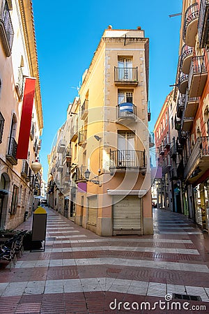 Figueres street, Catalonia, Spain Editorial Stock Photo