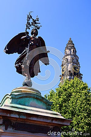 The figure of the angel on the Boer War Memorial Editorial Stock Photo