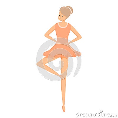 Figure ballerina icon, cartoon style Vector Illustration