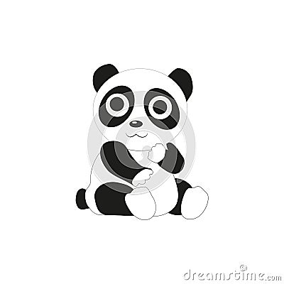 The figure is a bear, a panda, white and black Stock Photo