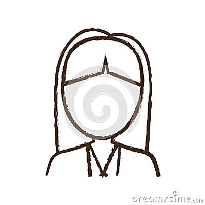 figure business woman formal cloth icon Cartoon Illustration