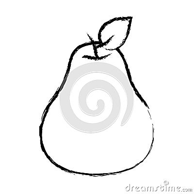 Figure delicious pear organic fruit food Vector Illustration
