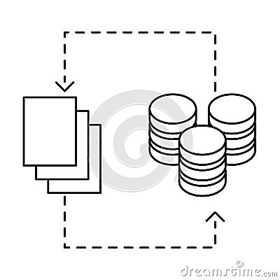 figure distributed database icon image design Cartoon Illustration