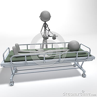 Figure on a divan bed - front view Stock Photo