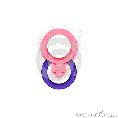 Figure eight. Symbol of the woman. Paper art of pink Figure eight template on the Women`s Day , vector art and illustration. - Cartoon Illustration