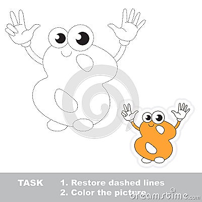 Figure Eight to be traced. Vector trace game. Stock Photo