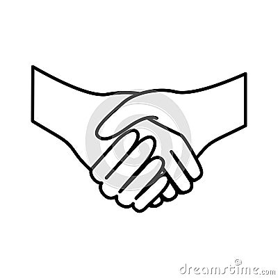 figure handshake sticker icon Stock Photo
