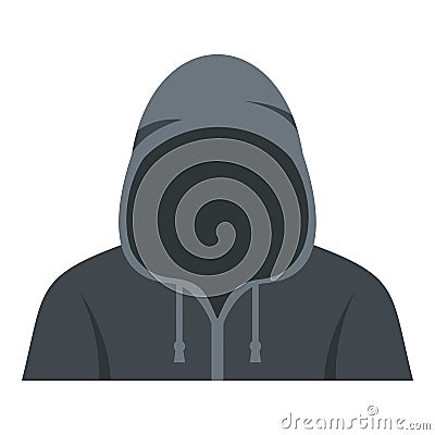 Figure in a hoodie icon isolated Vector Illustration