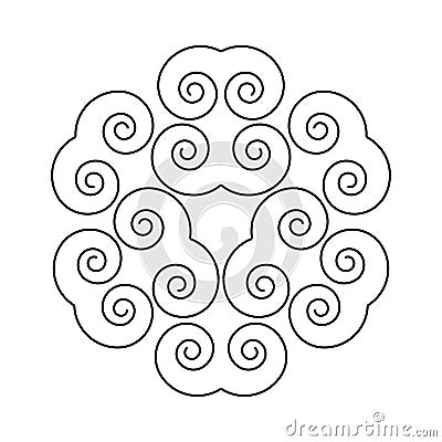 Figure mandala for coloring doodles sketch good mood Stock Photo