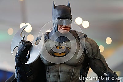 Figure model superhero character of Batman, Toy exhibition show. Editorial Stock Photo