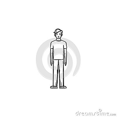 Figure of a person hand drawn sketch icon. Vector Illustration