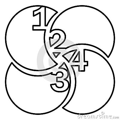 figure rounds with number inside icon Stock Photo
