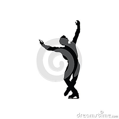 Figure skate man silhouette Vector Illustration