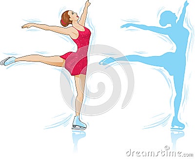 Figure Skater Vector Illustration