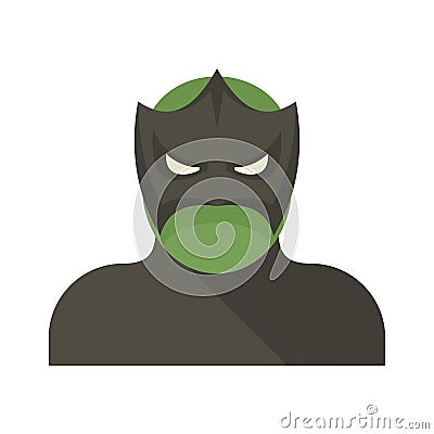 Figure superhero icon flat isolated vector Vector Illustration