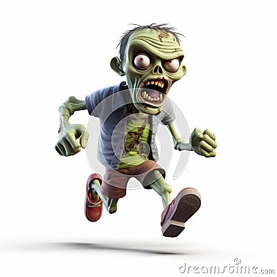 Lively 3d Render Of Zombie Character In Racewalking Motion Stock Photo