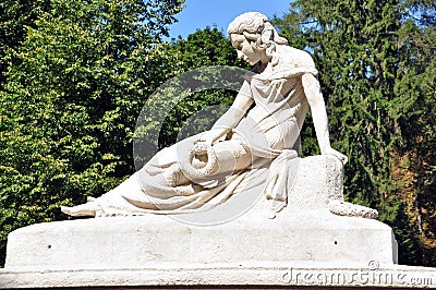 Figure of a woman, cemetery Editorial Stock Photo