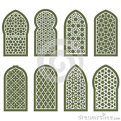 Figured arabian window ornament - grating arabesque pattern Vector Illustration