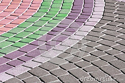 Figured pavement of colored stone. cover for walking Stock Photo