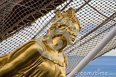 Figurehead of Juan Sebastian Elcano Editorial Stock Photo