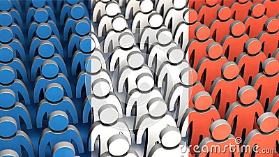 Figures and France flag - people of France Stock Photo