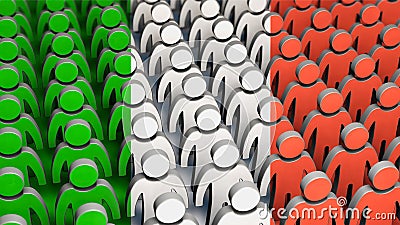 Figures and Italy flag - people of Italy Stock Photo