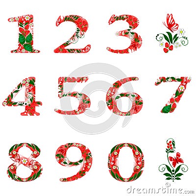 Figures with a pattern on a white background Vector Illustration