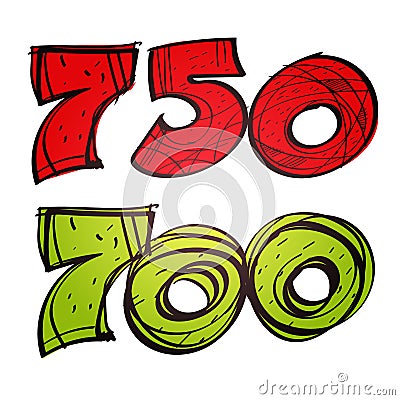 Figures 700 and 750 are a sketch. The elements for infographics with a hand-drawing style Vector Illustration