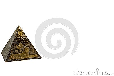 Figurine of bronze egyptian pyramid Stock Photo