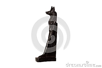 figurine of the Egyptian god Anubis with the head of a jackal isolated on a white background Stock Photo