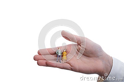 figurine model men in hand Stock Photo