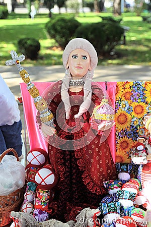 Figurine of russian Empress Catherine II Stock Photo