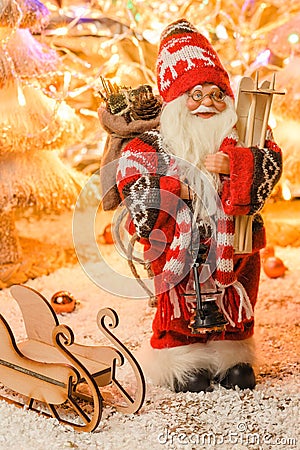 figurine Santa Claus for Christmas Cards with selective focus Stock Photo