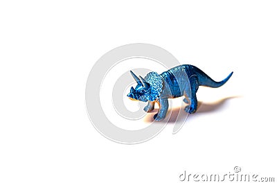 Figurine toy dinosaur torosaurus jurassic creature isolated Stock Photo