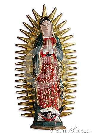 Figurine of the Virgin of Guadalupe Stock Photo