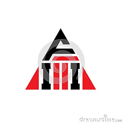 FII triangle letter logo design with triangle shape. FII triangle logo design monogram. FII triangle vector logo template with red Vector Illustration